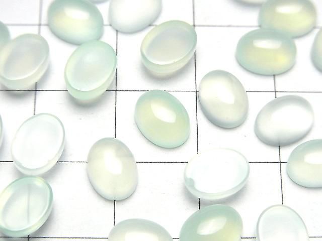 【動画】ミントグリーンカルセドニーAAA オーバル カボション8×6mm 10個 サムネイル2
