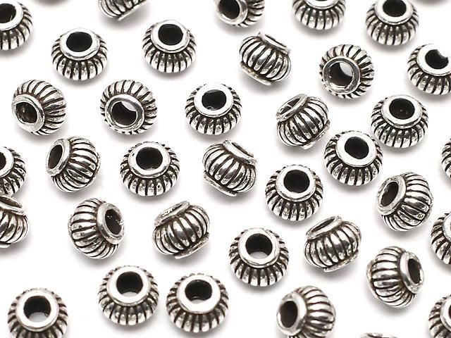 Silver925 ロンデル3.5×4.5×4.5mm いぶし 5粒の画像