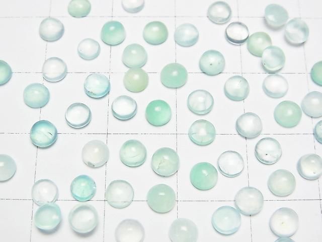 【動画】宝石質ペルー産ブルーオパールAAA- ルース ラウンドカボション4×4mm 10個 サムネイル2