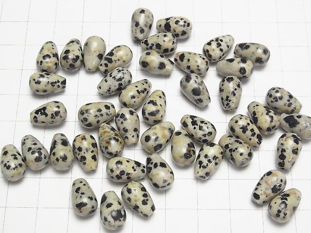【動画】ダルメシアンジャスパー 片穴ドロップ(プレーン)12×8mm 3個 サムネイル4