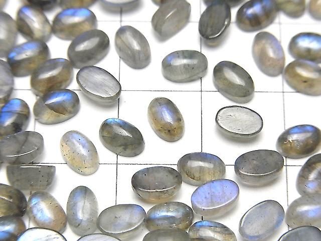 【動画】ブルーラブラドライトAA++ オーバル カボション6×4mm 10個 サムネイル2