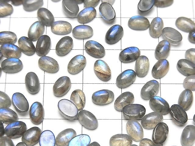【動画】ブルーラブラドライトAA++ オーバル カボション6×4mm 10個 サムネイル4