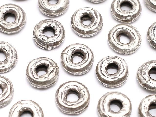 カレンシルバー 模様入りロンデル7×7×2.5mm いぶし 3粒の画像