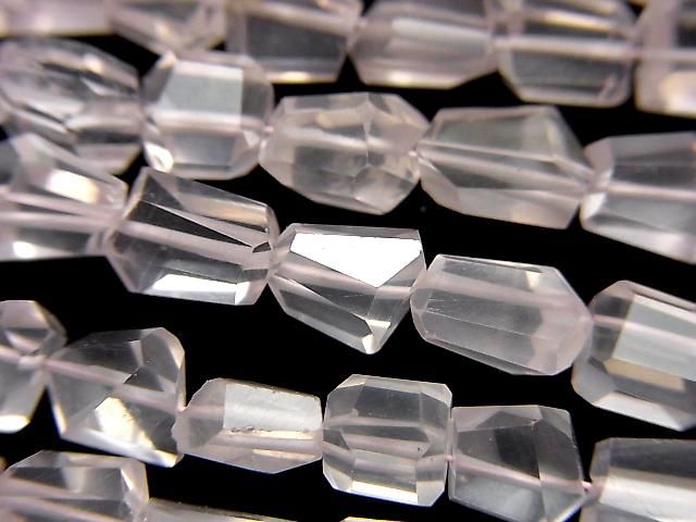 【動画】宝石質ローズクォーツAAA- タンブルカット 半連/1連(約18cm)の画像
