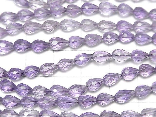 【動画】宝石質アメジストAAA- 縦穴ドロップカット 半連/1連(約22cm) サムネイル3