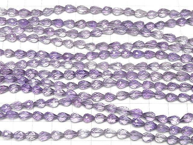 【動画】宝石質アメジストAAA- 縦穴ドロップカット 半連/1連(約22cm) サムネイル4