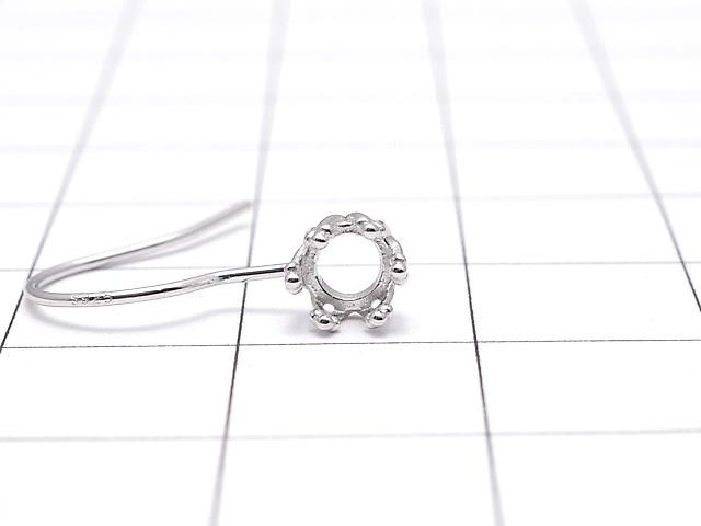 【動画】Silver925 クラウン ピアスフック空枠 ラウンド4×4mm ロジウム 1ペア サムネイル2