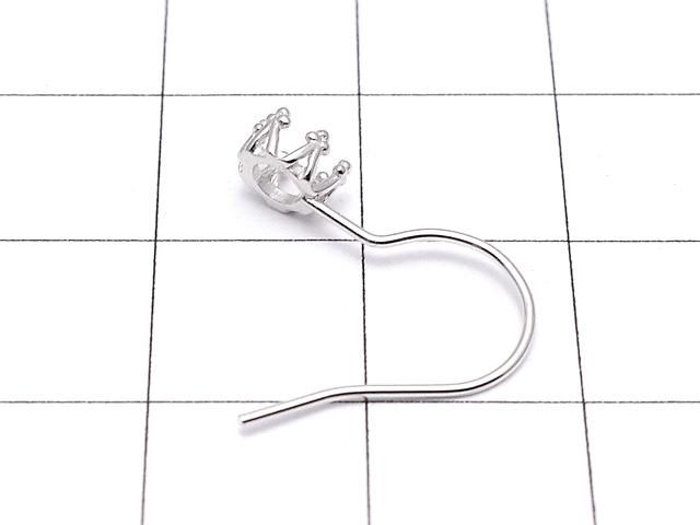 【動画】Silver925 クラウン ピアスフック空枠 ラウンド4×4mm ロジウム 1ペア サムネイル3