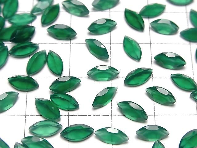 【動画】宝石質グリーンオニキスAAA ルース マーキスファセットカット8×4mm 10粒 サムネイル3