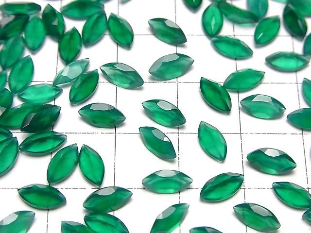 【動画】宝石質グリーンオニキスAAA ルース マーキスファセットカット8×4mm 10粒 サムネイル4