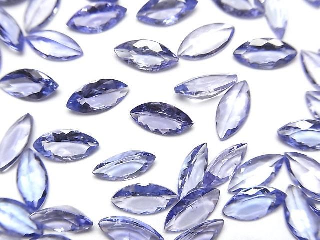 【動画】宝石質タンザナイトAAA ルース マーキスファセットカット8×4mm 2粒の画像