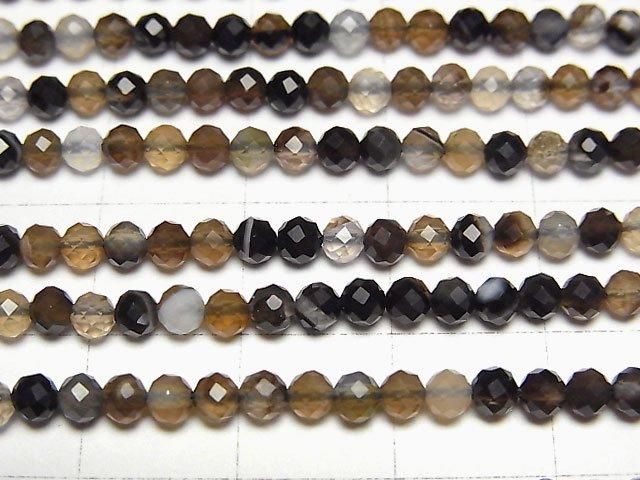 【動画】【素晴らしい輝き】ブラウンストライプアゲート ラウンドカット3mm 1連(約37cm) サムネイル2