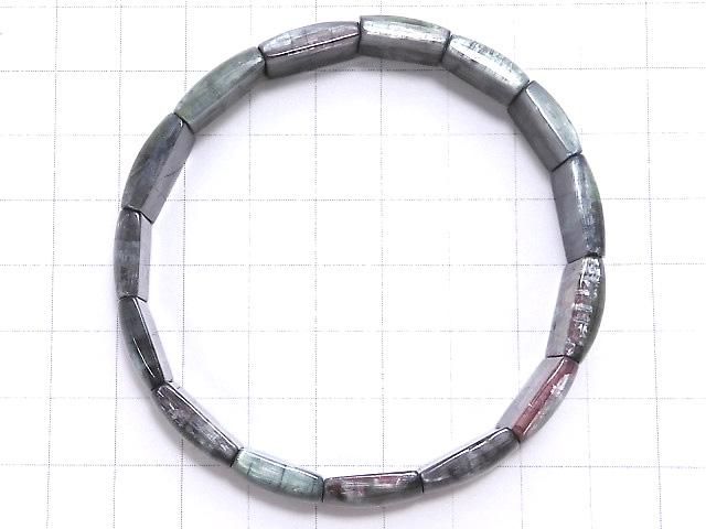 【動画】【1点もの】トルマリンキャッツアイAAA 2つ穴レクタングル 1連(ブレス) NO.1 サムネイル2