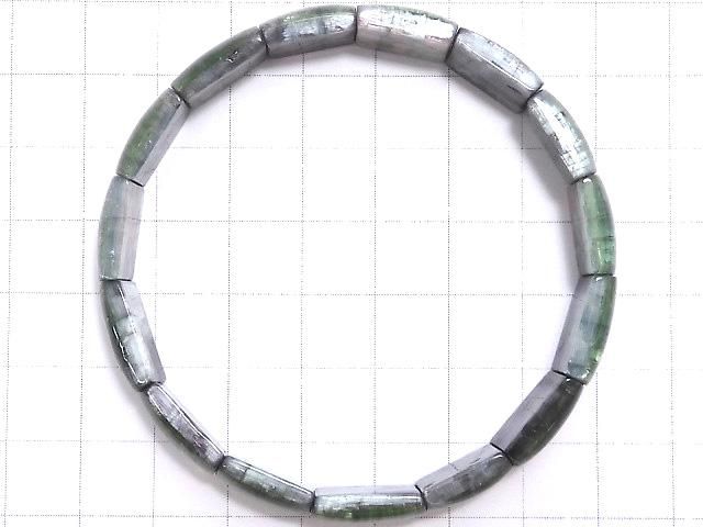 【動画】【1点もの】トルマリンキャッツアイAAA 2つ穴レクタングル 1連(ブレス) NO.6 サムネイル2