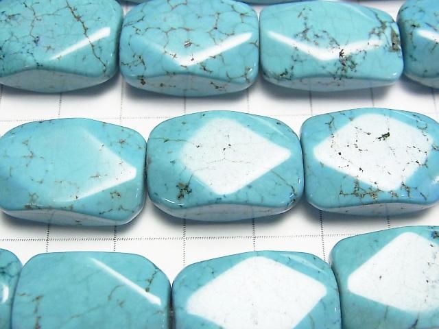 【動画】マグネサイトターコイズ レクタングルカット22×15mm 半連/1連(約35cm) サムネイル2