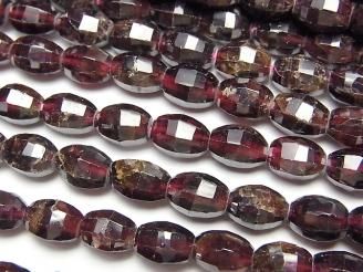 【動画】モザンビーク産ガーネットAA 8面ライス×多面カット7×5×5mm 1連(約38cm)