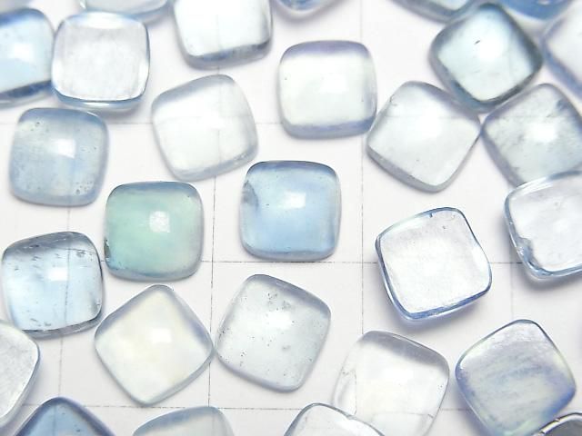 【動画】アクアマリンAAA- スクエア カボション7×7mm 5個 サムネイル2