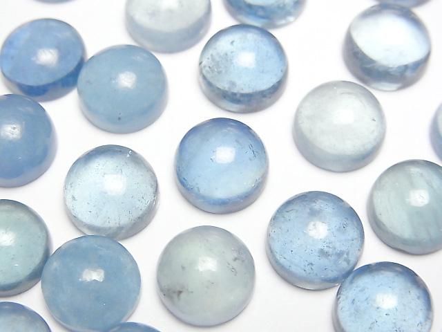 【動画】アクアマリンAA++ ラウンド カボション10×10mm 3個の画像