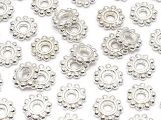 Silver925 ロンデル デイジー6×6×1mm ホワイトシルバー 4粒