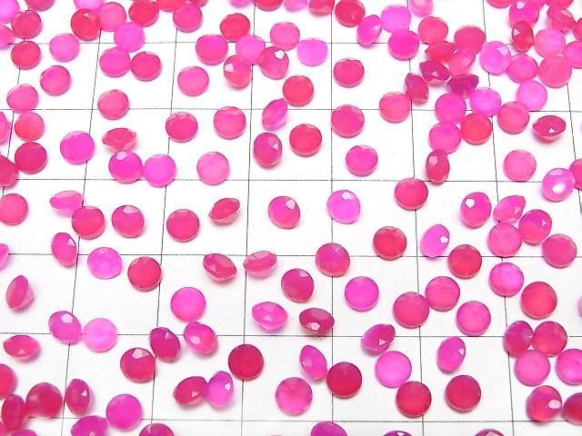 【動画】宝石質フューシャピンクカルセドニーAAA ルース ラウンドファセットカット4×4mm 10粒 サムネイル4