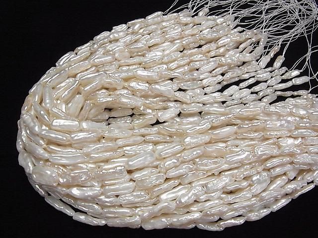 【動画】淡水真珠・ケシパール スティック14~23mm ホワイト 1連(約36cm) サムネイル4