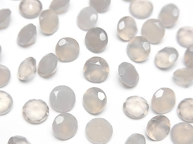 【動画】宝石質グレーオニキスAAA ルース ラウンドファセットカット6×6mm 5粒の画像