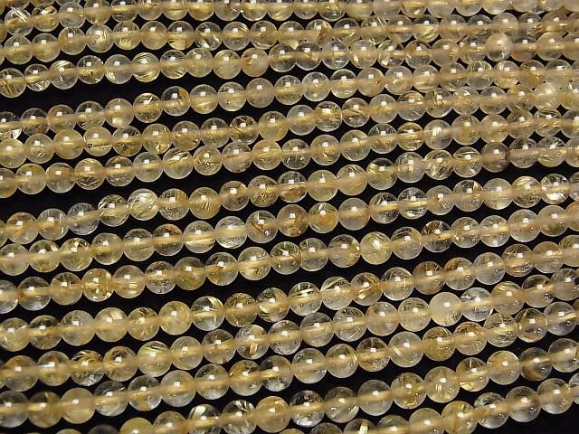 【動画】ルチルクォーツAA++ ラウンド4mm 1連(約38cm) サムネイル3