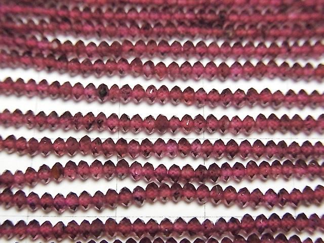 【動画】【素晴らしい輝き】宝石質モザンビーク産ガーネットAAA ボタンカット2×2×1.5mm 1連(約37cm) サムネイル2
