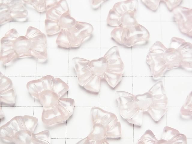 【動画】ローズクォーツAAA リボンモチーフ12×15mm 【横穴】 2個 サムネイル2