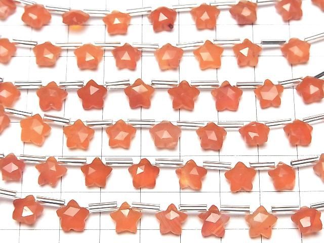 【動画】宝石質カーネリアンAA++ スターカット8×8mm 1連(8粒) サムネイル4