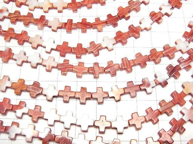 【動画】スパイニーオイスターシェル クロス(十字架)8×8mm 1/4連~1連(約38cm) サムネイル3