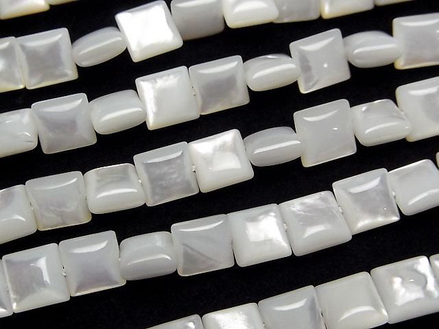 シェルビーズ-マーガレット イエロー 穴有(タカセガイ)【約8mm/1