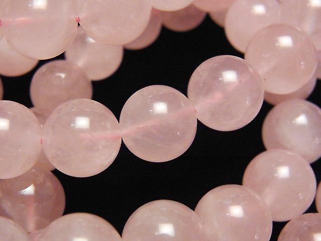 【動画】マダガスカル産ローズクォーツAA++ ラウンド12mm 1連(ブレス)の画像