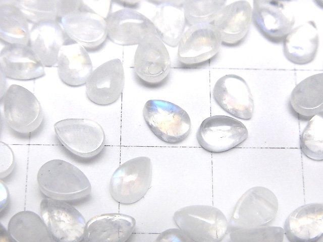 【動画】宝石質レインボームーンストーンAA++ ペアシェイプ カボション6×4mm 10個 サムネイル2