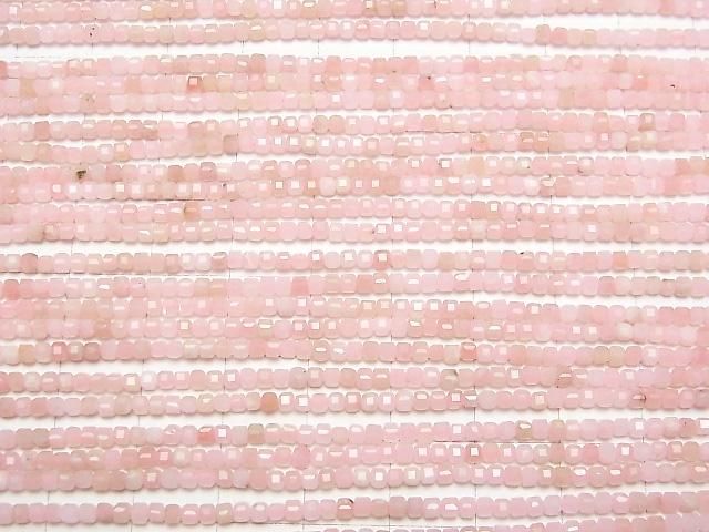 【動画】【素晴らしい輝き】ピンクオパールAAA- キューブカット2×2×2mm 1連(約37cm) サムネイル3