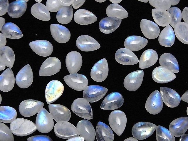【動画】宝石質レインボームーンストーンAA++ ペアシェイプ カボション9×6mm 5個 サムネイル4