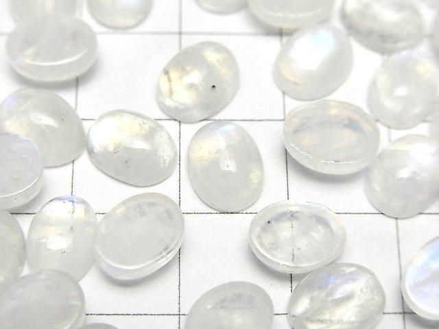 【動画】レインボームーンストーンAA++ オーバル カボション9×7mm 5個 サムネイル2