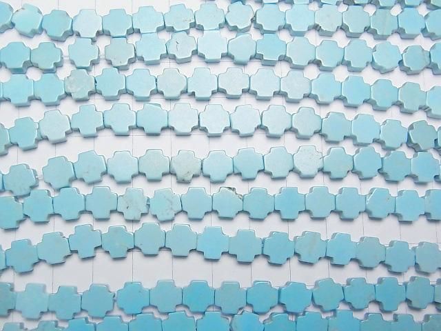 【動画】マグネサイトターコイズ クロス8×8mm 1連(約37cm) サムネイル3