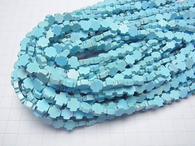 【動画】マグネサイトターコイズ クロス8×8mm 1連(約37cm) サムネイル4