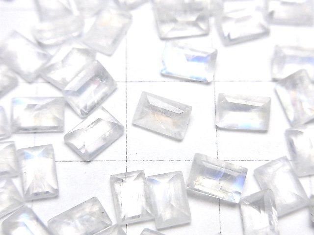 【動画】宝石質レインボームーンストーンAA++ ルース レクタングルファセットカット6×4mm 5粒 サムネイル2