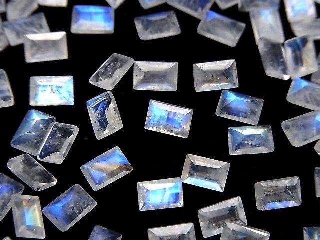 【動画】宝石質レインボームーンストーンAA++ ルース レクタングルファセットカット6×4mm 5粒 サムネイル3