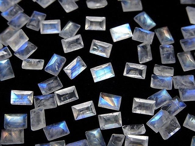【動画】宝石質レインボームーンストーンAA++ ルース レクタングルファセットカット6×4mm 5粒 サムネイル4