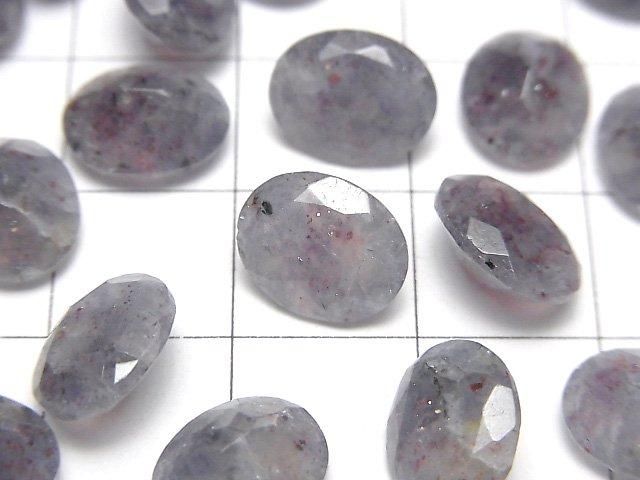 【動画】ブラッドショットアイオライトAA+ ルース オーバルファセットカット10×8mm 2粒 サムネイル2