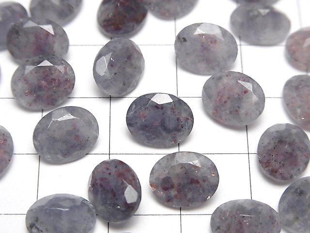 【動画】ブラッドショットアイオライトAA+ ルース オーバルファセットカット10×8mm 2粒 サムネイル3