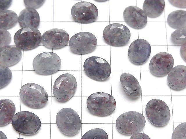 【動画】ブラッドショットアイオライトAA+ ルース オーバルファセットカット10×8mm 2粒 サムネイル4
