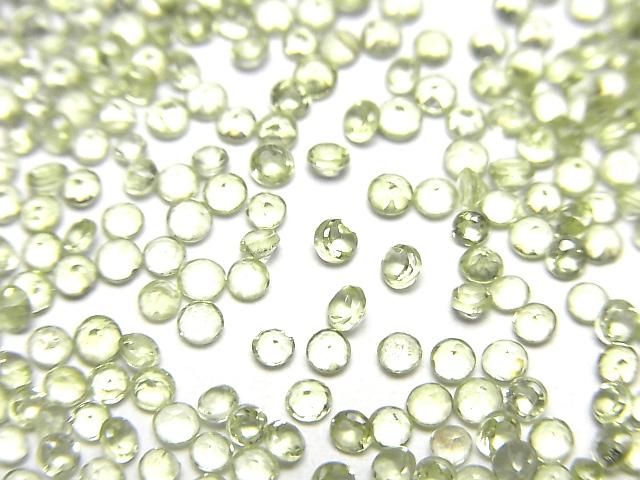 【動画】宝石質ペリドットAAA ルース ラウンドファセットカット2×2mm 10粒の画像