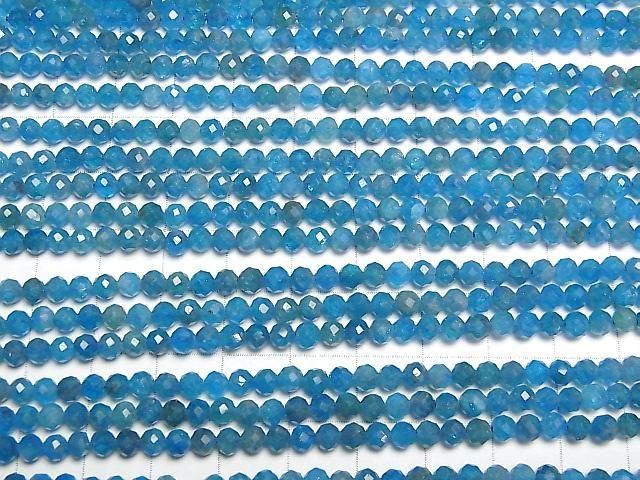 【動画】【素晴らしい輝き】ネオンブルーアパタイトAA++ ラウンドカット4mm 1連(約36cm) サムネイル3