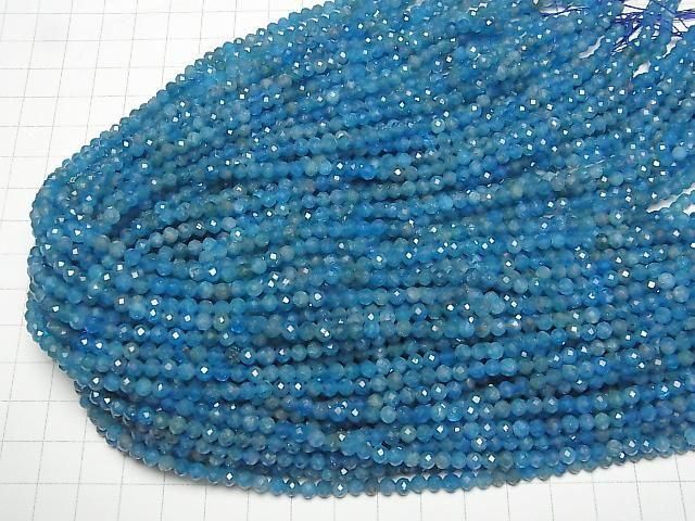 【動画】【素晴らしい輝き】ネオンブルーアパタイトAA++ ラウンドカット4mm 1連(約36cm) サムネイル4