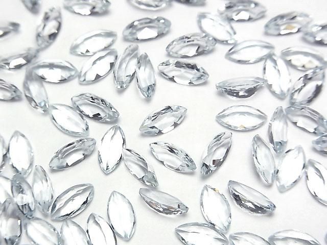 【動画】宝石質アクアマリンAAA ルース マーキスファセットカット8×4mm 2粒の画像