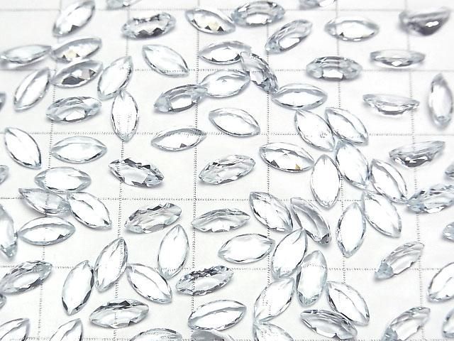 【動画】宝石質アクアマリンAAA ルース マーキスファセットカット8×4mm 2粒 サムネイル3